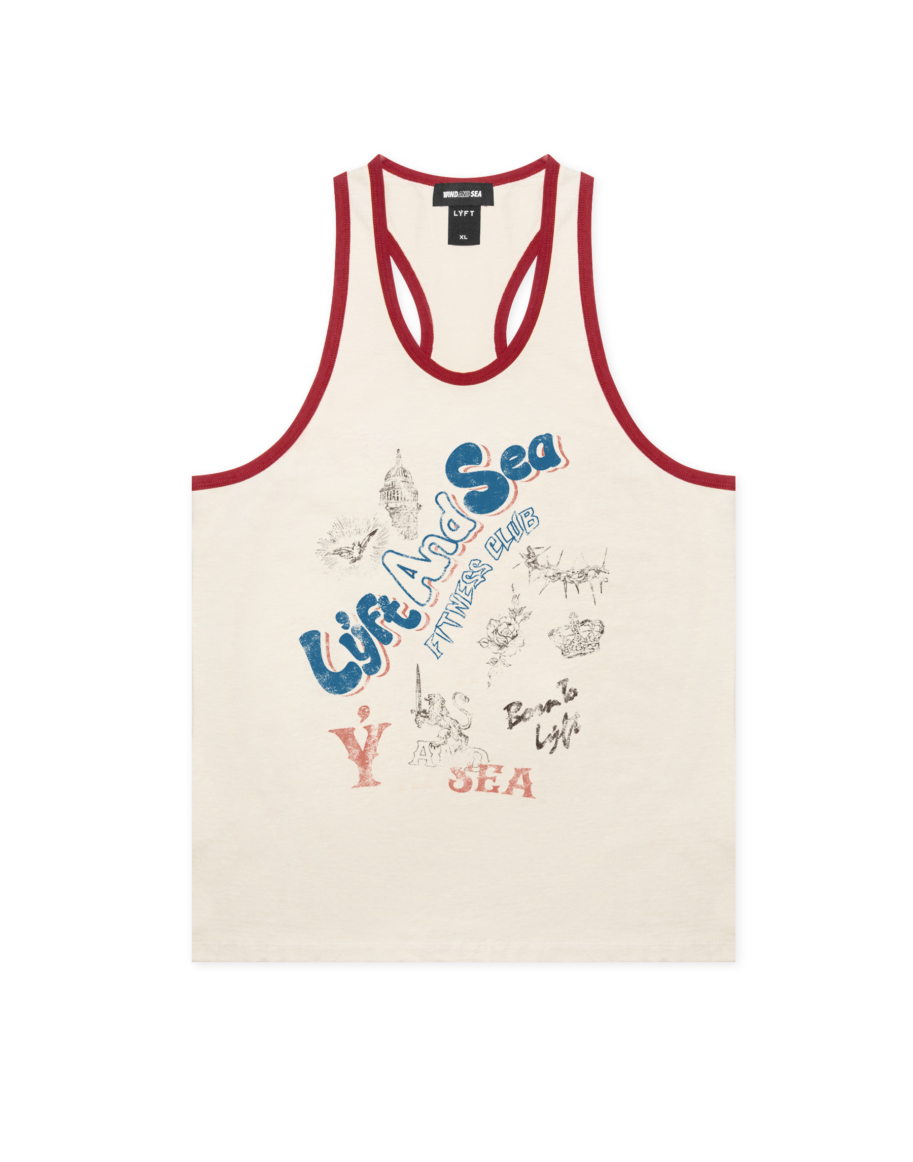 LYFT×WINDANDSEA☆タンクトップ☆白S☆コラボ、Tシャツ、POPUP LYFT× LYFT×WINDANDSEA☆タンクトップ☆白S☆コラボ、Tシャツ、POPUP LYFT×