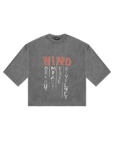 LÝFT × WIND AND SEA Message Extra Big T-Shirt - D.Grey