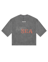 LÝFT × WIND AND SEA Message Extra Big T-Shirt - D.Grey