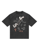LÝFT × WIND AND SEA Raglan Sleeves Big T-Shirt - Black
