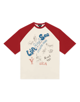LÝFT × WIND AND SEA Raglan Sleeves Big T-Shirt - Red