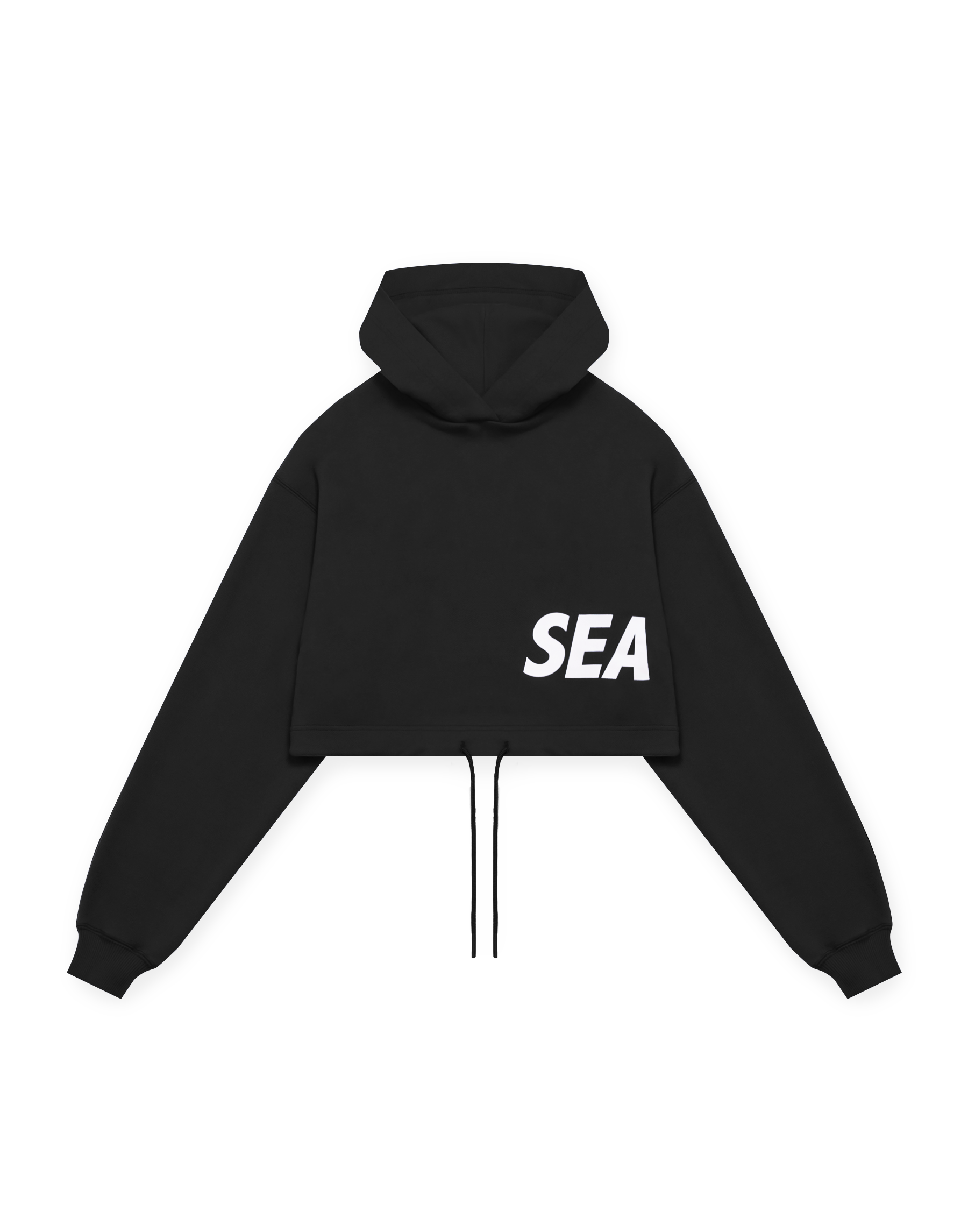 LÝFT × WIND AND SEA Wide Cropped Hoodie - Black
