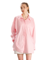 Side Slit Oversize Shirt - Pink