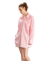 Side Slit Oversize Shirt - Pink