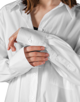 Side Slit Oversize Shirt - White