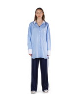 Side Slit Oversize Shirt - L.Blue