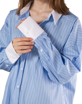 Side Slit Oversize Shirt - L.Blue