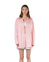 Side Slit Oversize Shirt - Pink