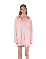 Side Slit Oversize Shirt - Pink