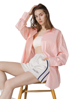 Side Slit Oversize Shirt - Pink
