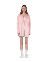 Side Slit Oversize Shirt - Pink