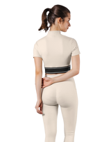 Half Zip Nylon T-Shirt - Ivory