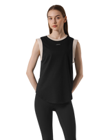 Bicolor Knit Patch Tanktop - Black
