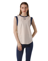 Bicolor Knit Patch Tanktop - Ivory