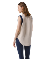 Bicolor Knit Patch Tanktop - Ivory