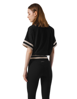 Bicolor Drawcord T-Shirt - Black