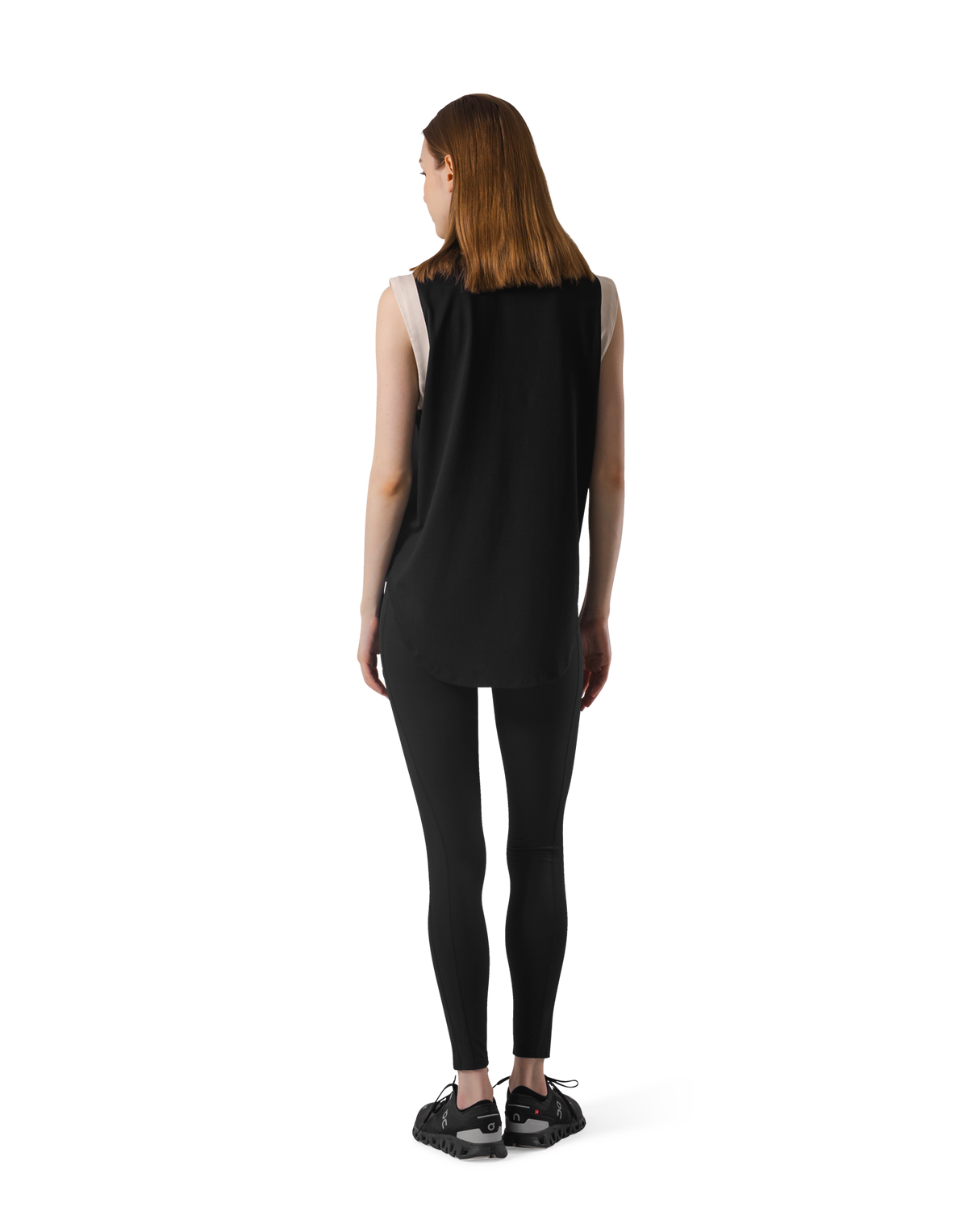 Bicolor Knit Patch Tanktop - Black