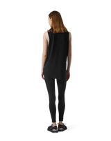 Bicolor Knit Patch Tanktop - Black