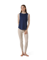 Bicolor Knit Patch Tanktop - Navy