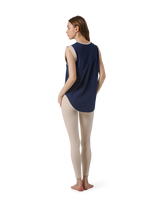 Bicolor Knit Patch Tanktop - Navy