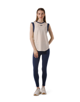 Bicolor Knit Patch Tanktop - Ivory