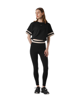 Bicolor Drawcord T-Shirt - Black