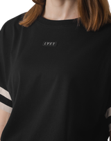 Bicolor Drawcord T-Shirt - Black