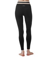 Waist Border Pattern Leggings - Black