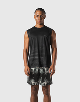 Faded Graphic Tank Top - Black
