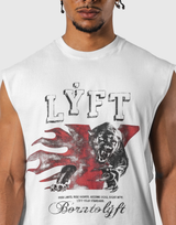 Panther Graphic Vintage Tank Top - White