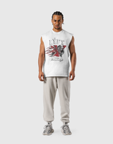 Panther Graphic Vintage Tank Top - White
