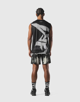 Faded Graphic Tank Top - Black