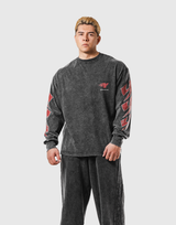 Fire Ý Graphic Long Sleeve T-Shirt - Black
