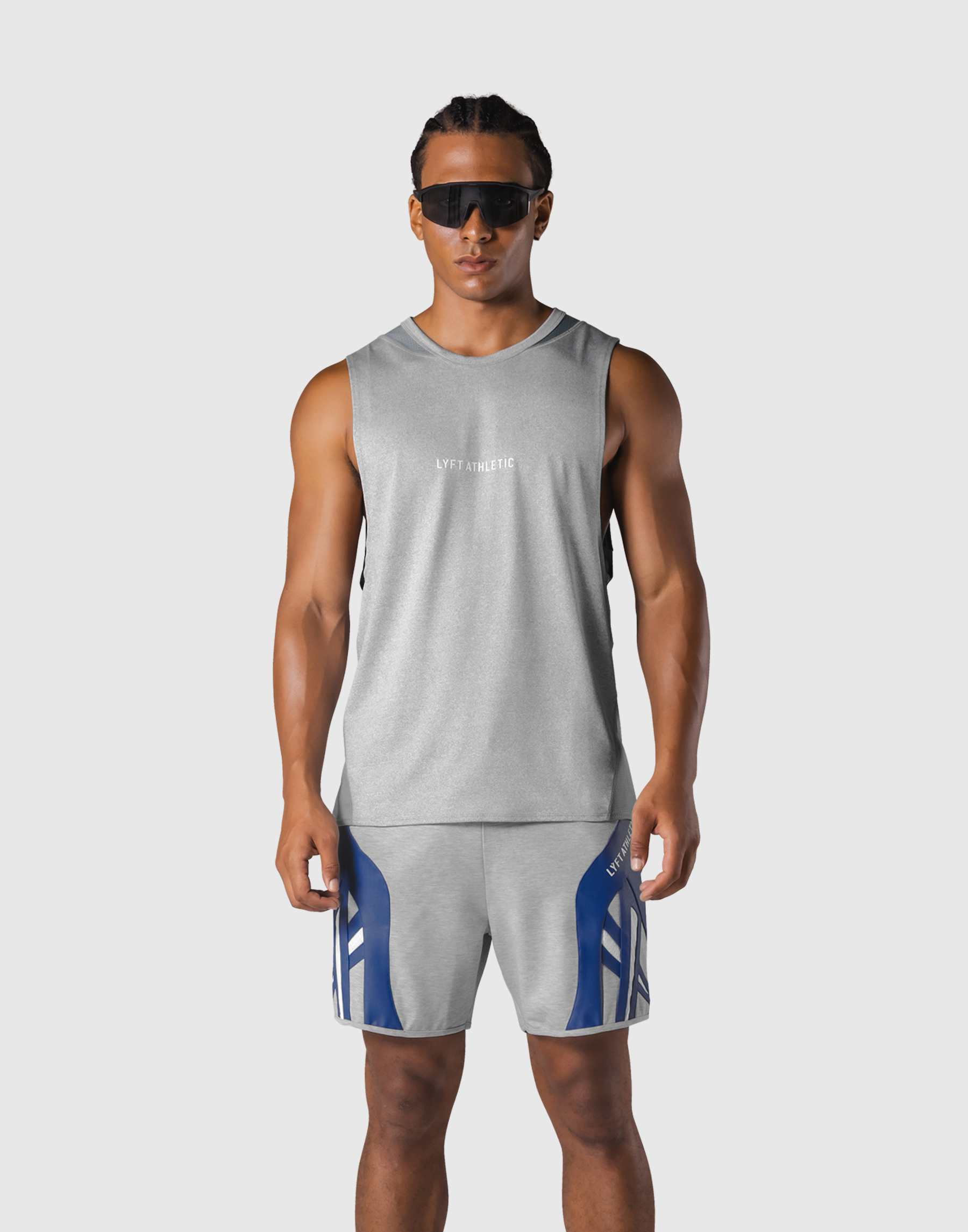 Multi Pattern Back Mesh Loose Tanktop - Grey – LÝFT