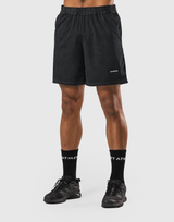 Stretch Nylon Wappen Vintage Shorts - Black