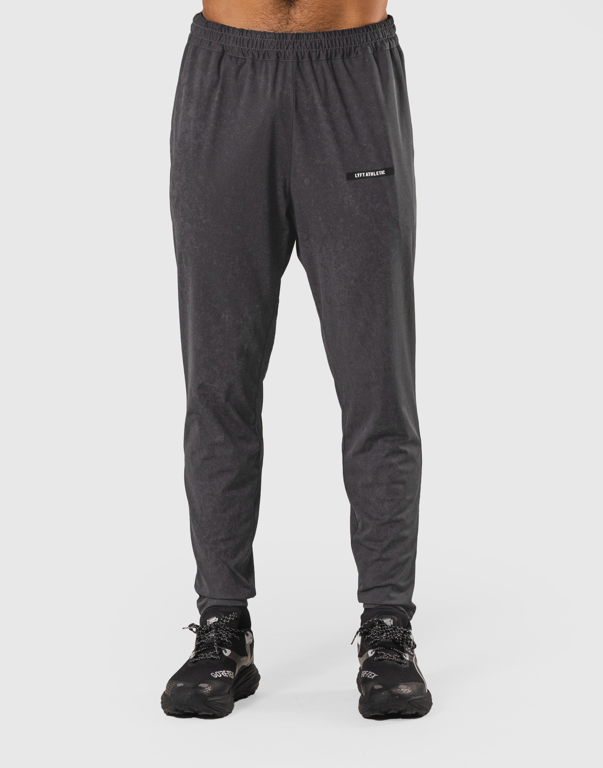 Stretch Nylon Emblem Vintage Long Pants - D.Grey