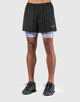 Layered Stretch Nylon Shorts - Blue
