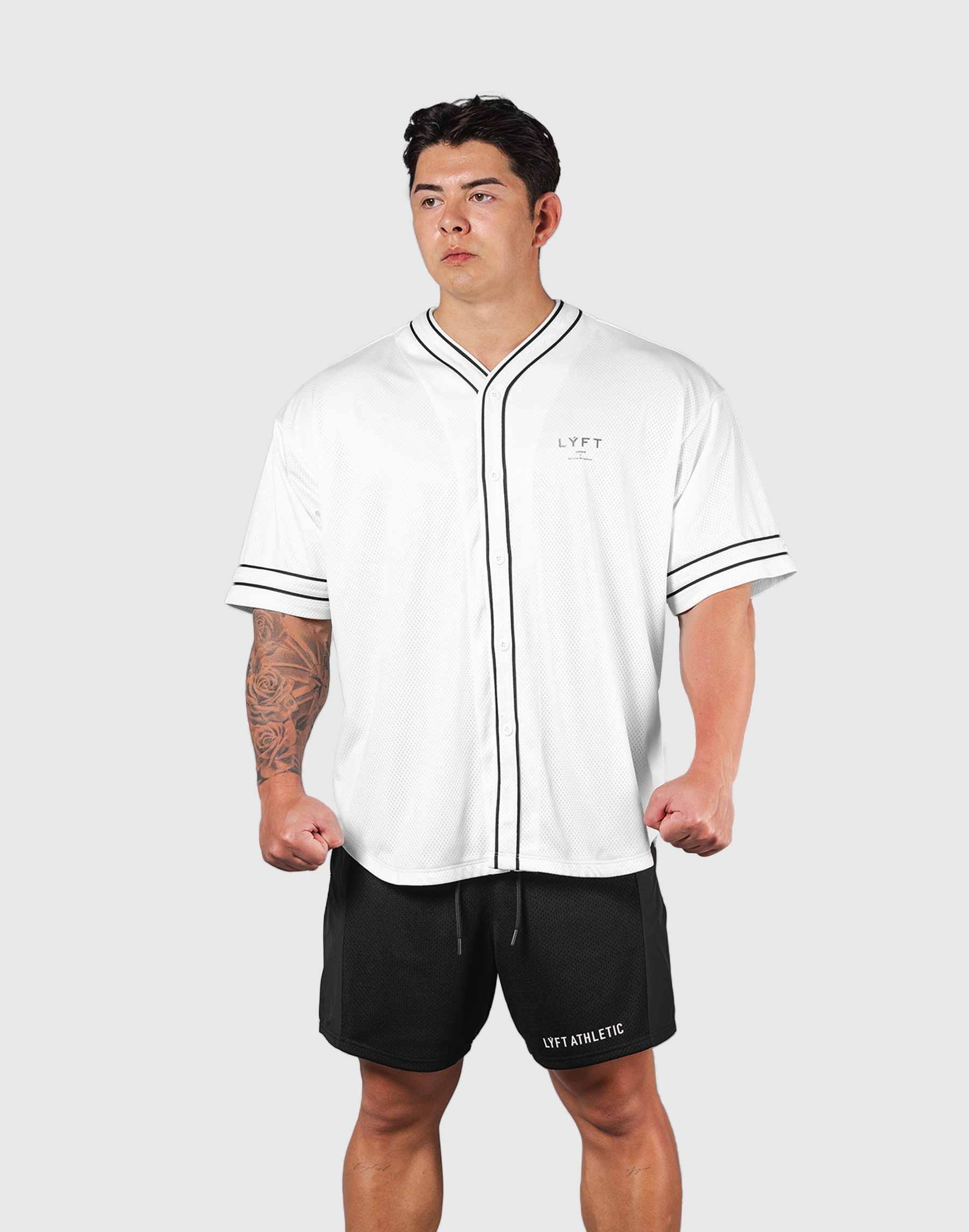 LÝFT Mesh Baseball Shirt - Ivory