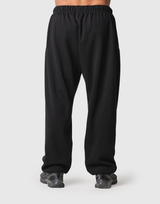 Wool Like Wide Long Pants - Black