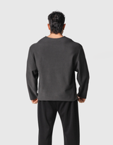 Thermal Loose Wappen Long T-Shirt - D.Grey