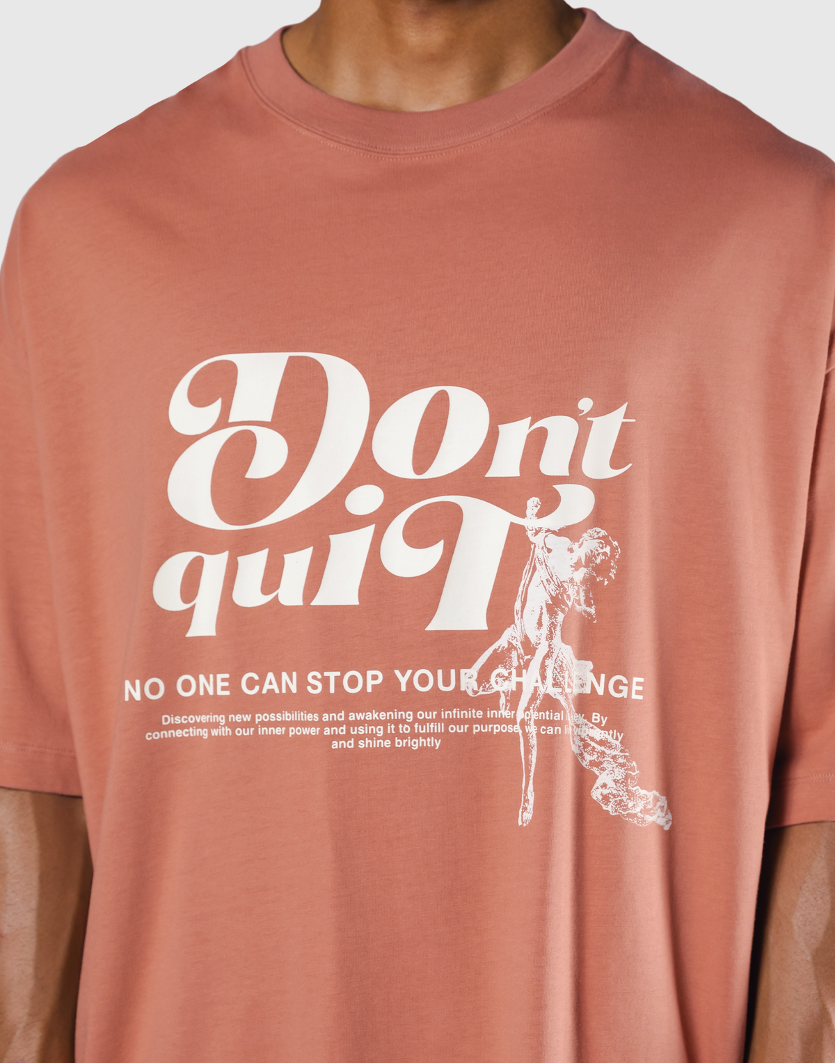 "Do it" Graphic Big T-Shirt - Salmon