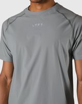 Back Mesh Stretch Slim T-Shirt - Grey