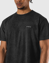 Stretch Nylon Emblem Vintage T-Shirt - Black