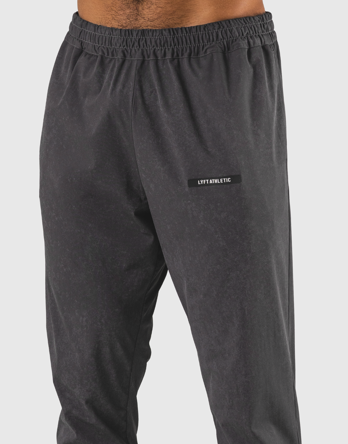 Stretch Nylon Emblem Vintage Long Pants - D.Grey