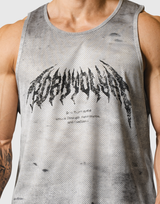 Death Metal Logo Vintage Mesh Tanktop - Ivory