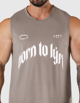 Stretch Waffle Nylon Loose Fit Tanktop - Beige