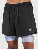 Layered Stretch Nylon Shorts - Blue