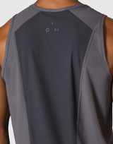 Back Mesh Stretch Standard Tanktop - D.Grey