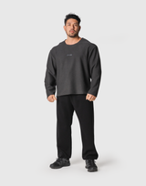 Thermal Loose Wappen Long T-Shirt - D.Grey