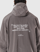 Stretch Nylon Wappen Hoodie Jacket - D.Grey